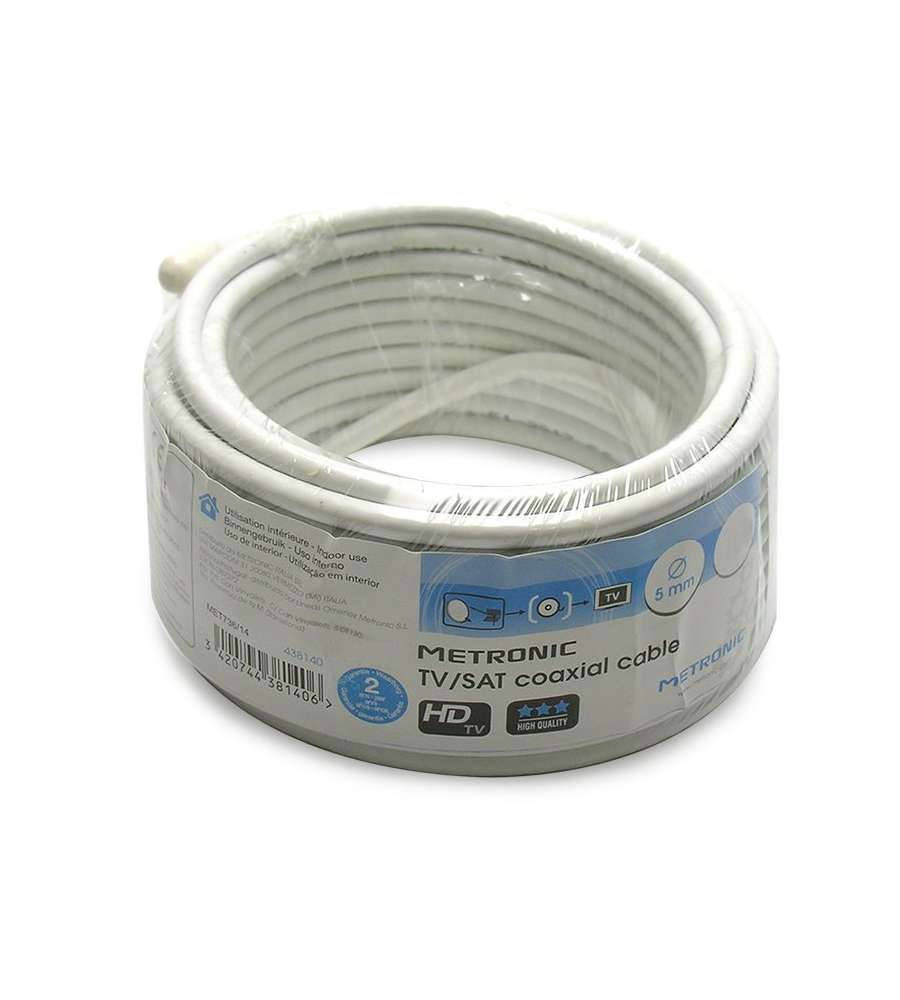 Cavo coassiale TV Ø 5 mm 25 m bianco