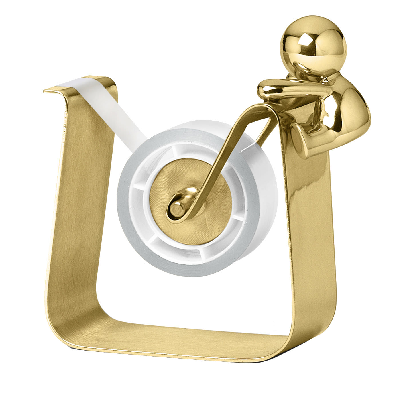 Porta nastri Omini in ottone lucido di Stefano Giovannoni