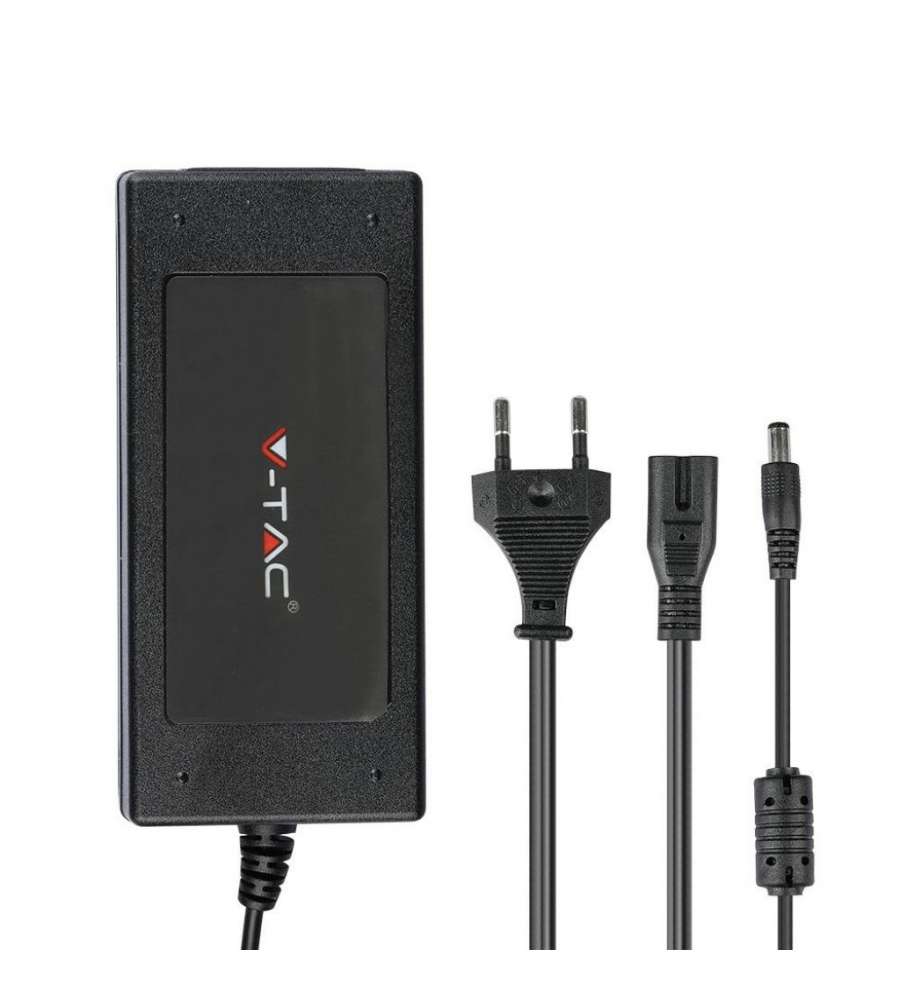 Alimentatore in Plastica 60W 12V 5A Plug&Play con Jack 2,1 Colore Nero IP44