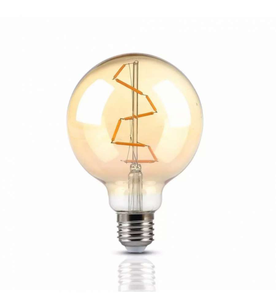 4W G95 Led Filament Bulb Amber Glass 2200K E27