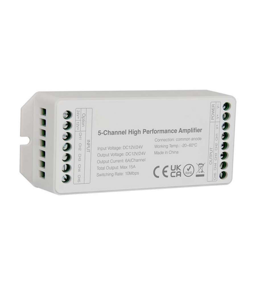 Amplificatore per Strip LED 5 Canali RGB 12V - 24V