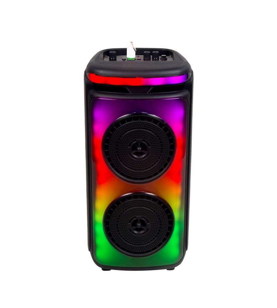 Altoparlante ricaricabile 400W con 1 microfono cablato Controllo RF e maniglia 2x6,5 pollici