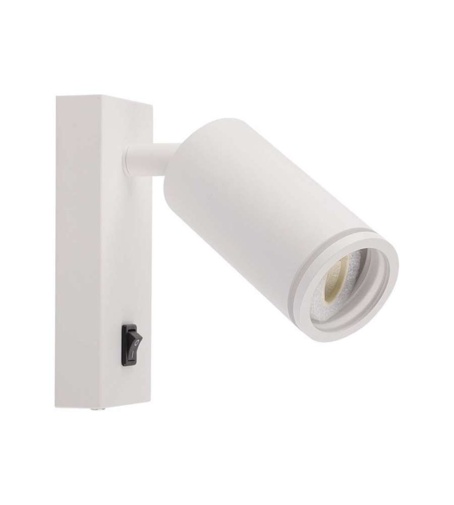 V-TAC Portafaretto LED da Muro GU10 Orientabile con interruttore e Portalampada Colore Bianco