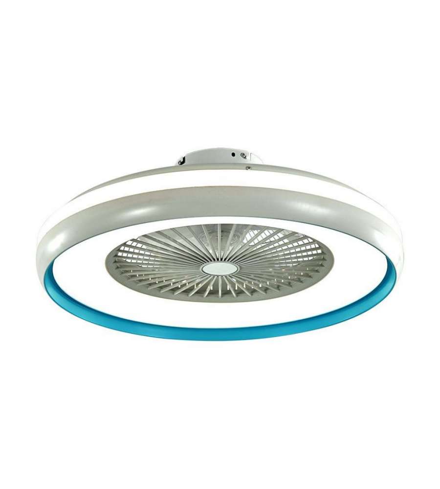 V-TAC Ventilatore LED da Soffitto 45W con Telecomando CCT 3in1 Colore Grigio Blu