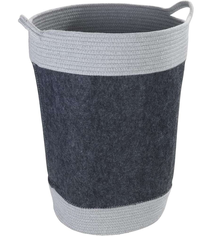 Cesto portabiancheria Bea in feltro Grigio