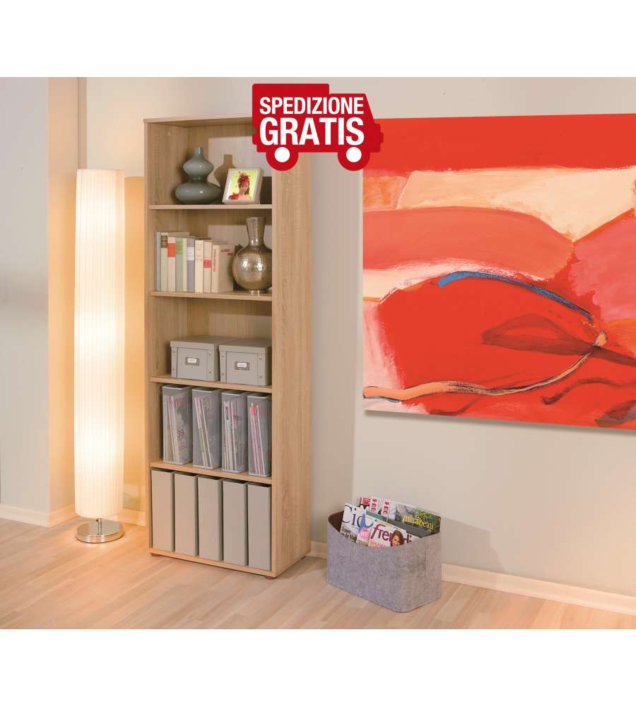 Libreria 5 ripiani rovere 180 h cm Parini