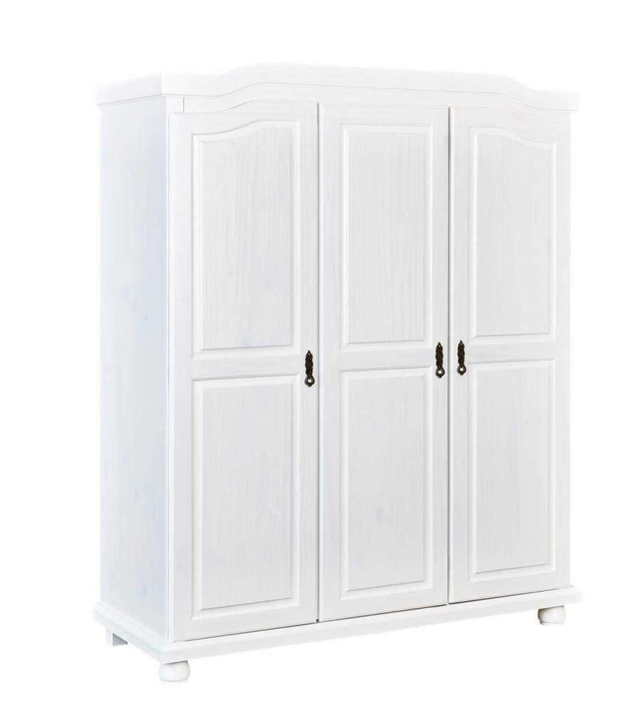 Armadio Classico Bastian in Pino Massello Bianco - 150x56x180 cm