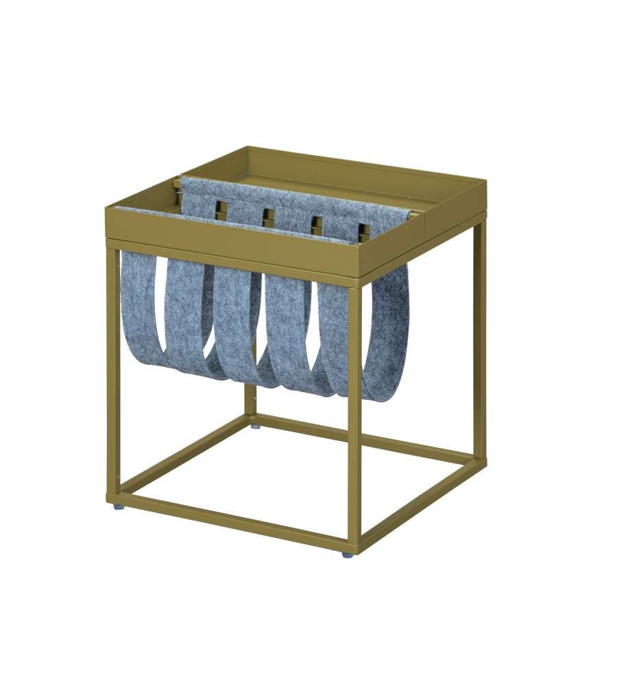 Tavolino con portariviste oliva