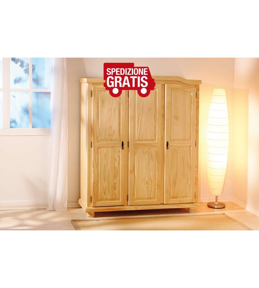Armadio 3 ante 150 x 56 x 180 Naturale Bern
