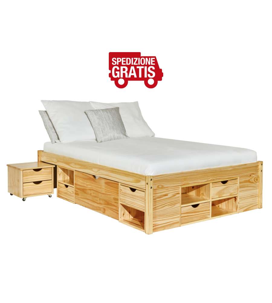 Letto 160 x 200 Naturale con doghe Claas