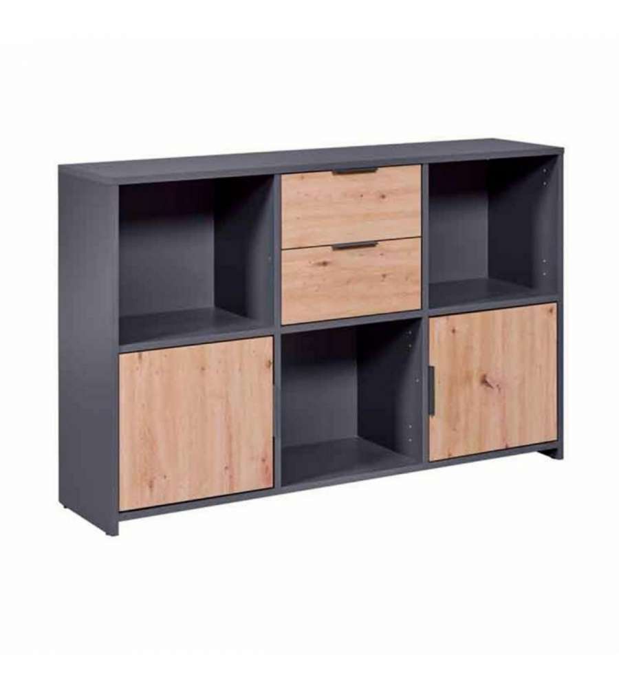 Inter Link - Mobile Pepeto 5 Ante Grigio Quercia 120x30x77 cm