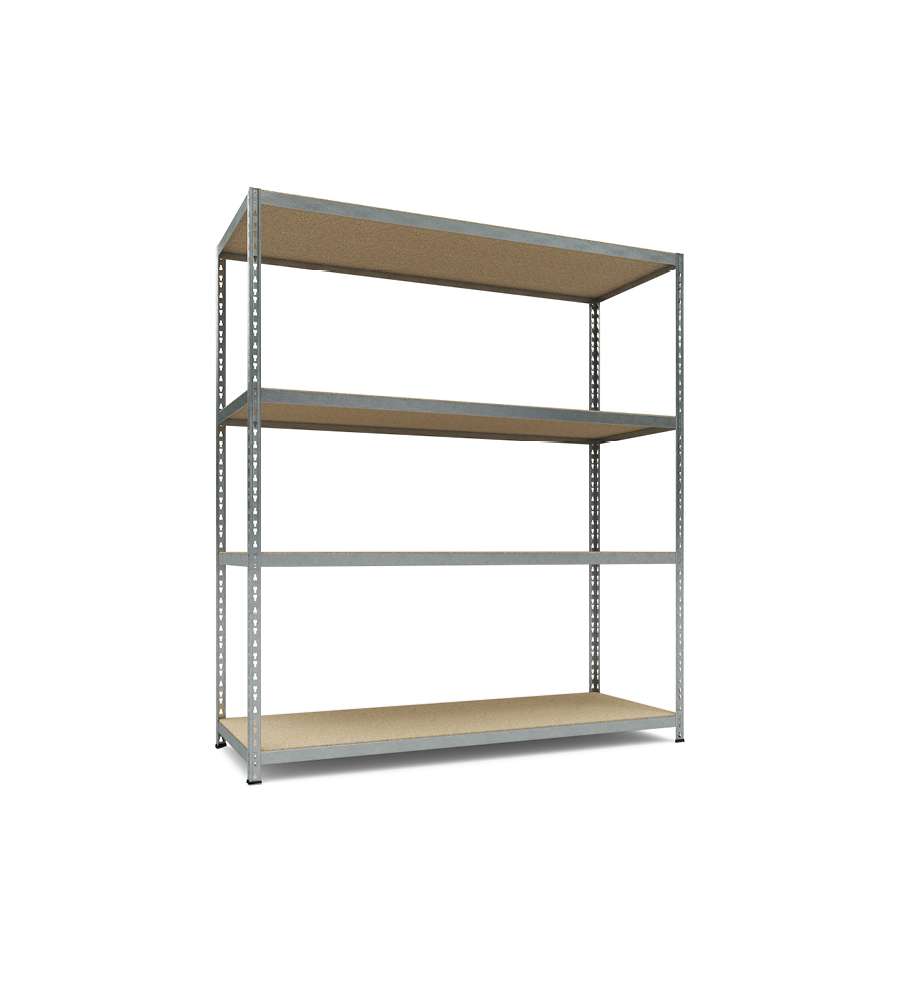 Scaffale Metallo e Legno - 4 Ripiani - 180x160x60 cm