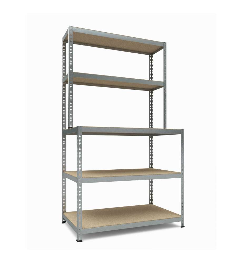 Scaffale a Incastro - Metallo e Legno - 180x100x60 cm