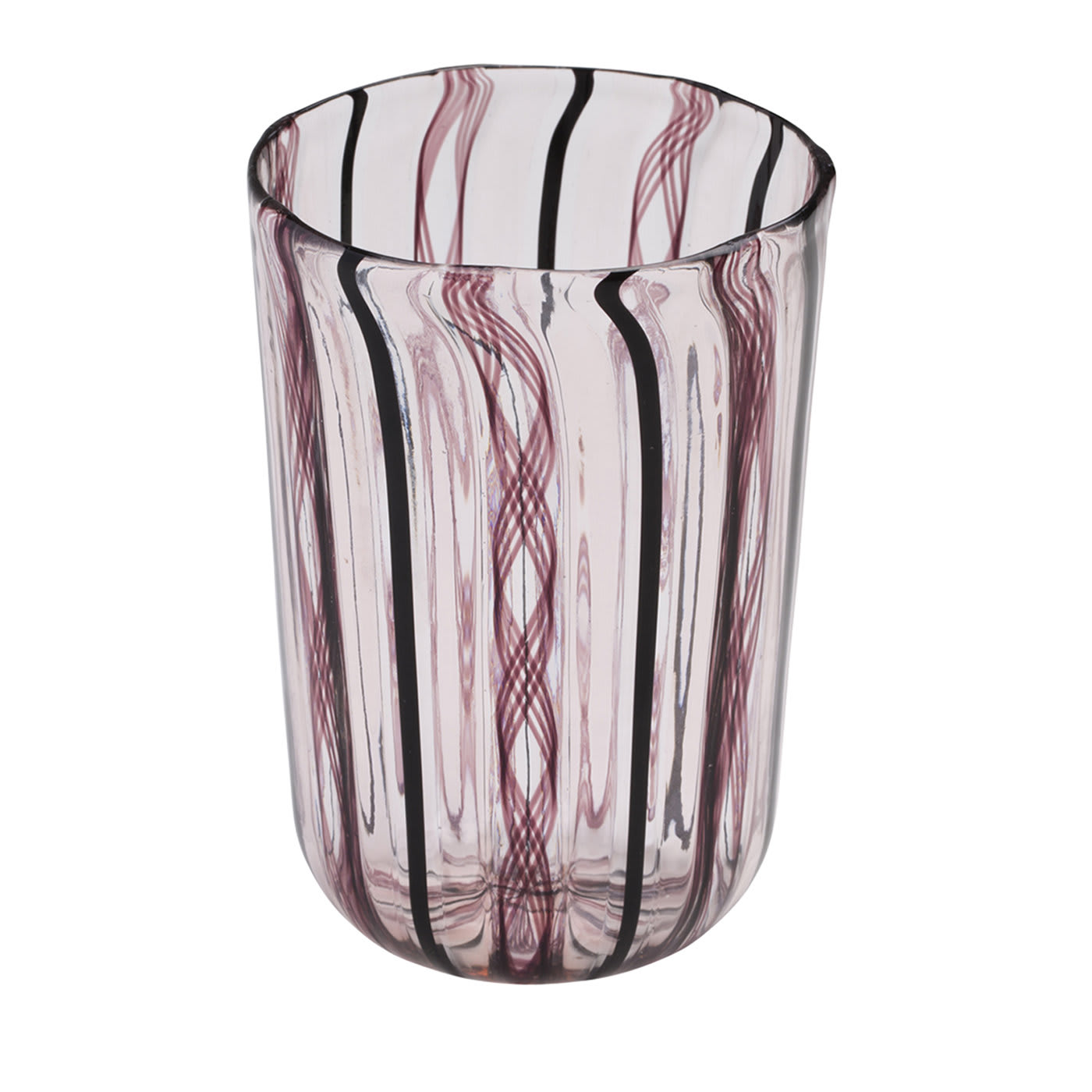 Set di 6 bicchieri di Murano in filigrana ametista