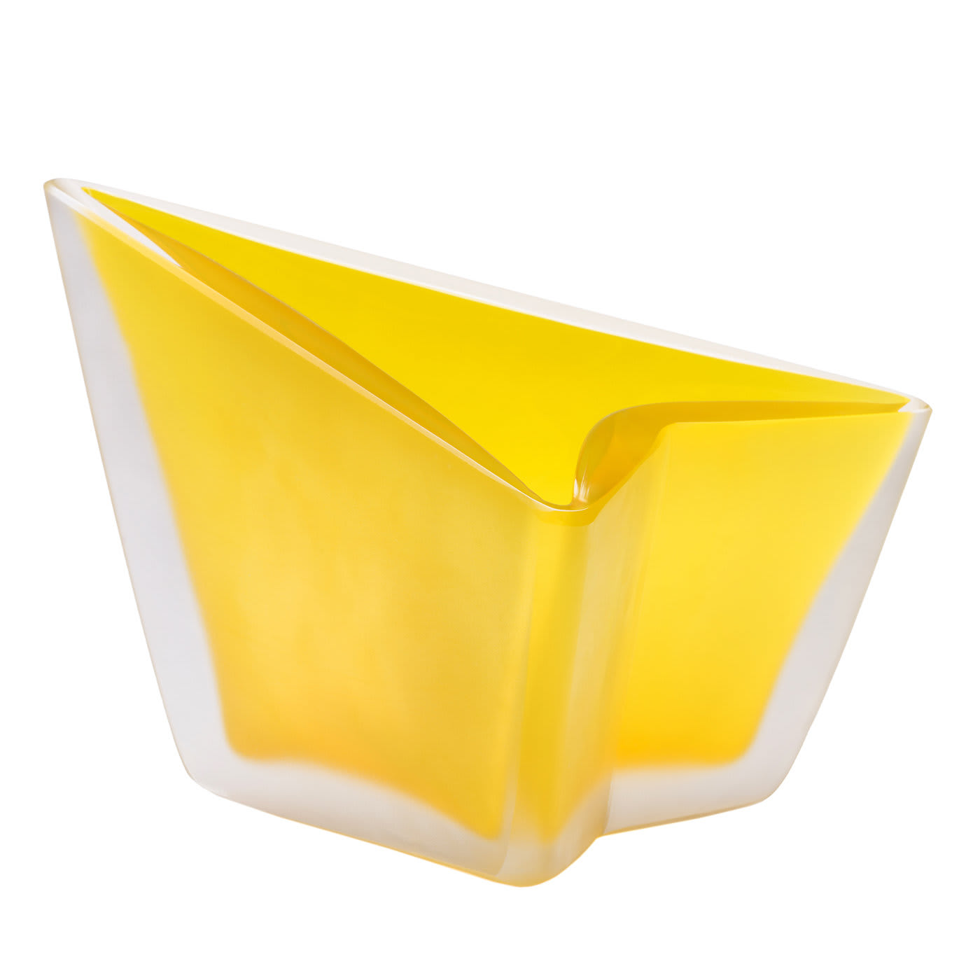 Vaso basso Freccia Yellow di Alessandro Mendini