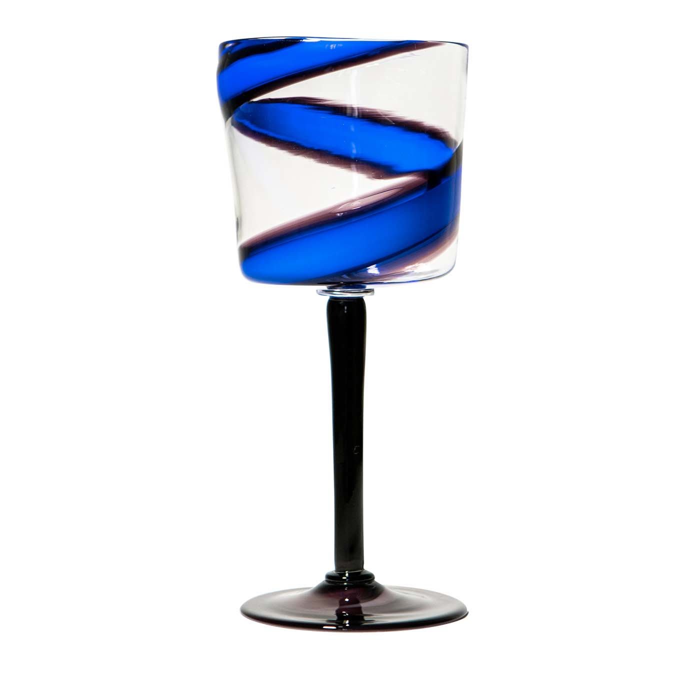 Bicchiere a stelo Vortex in blu/viola