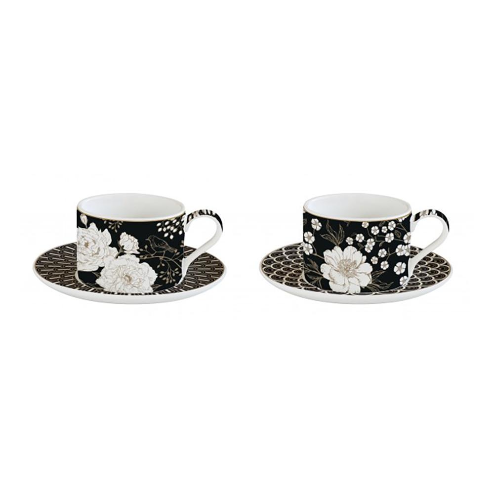 EASY LIFE ART DECO & FLOWERS SET 2 TAZZE