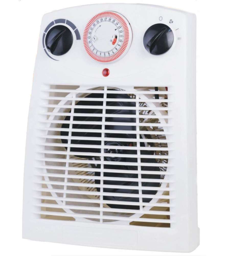 Termoventilatore Bianco con Timer e Termostato - 22x14x29 cm