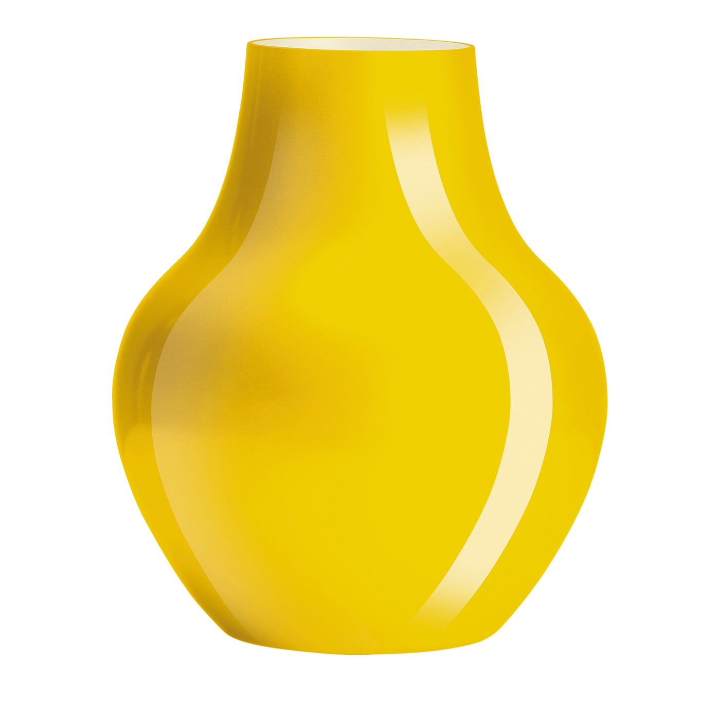 Vaso in Vetro Giallo e Milkwhite Soho
