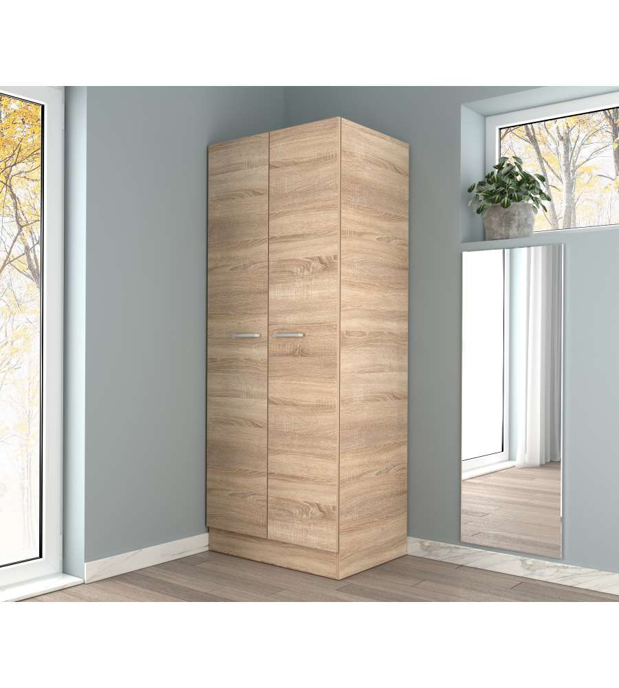 Armadio Natural Wood doppia anta in legno naturale - 71x51.5x181 cm