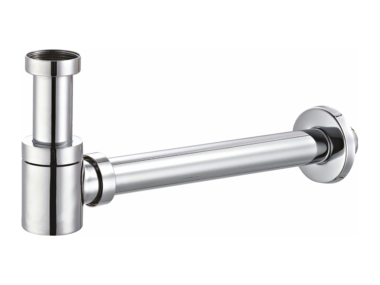 Sifone per Lavabo Design Tondo Basso 11/4 Metallo Cromo-54184