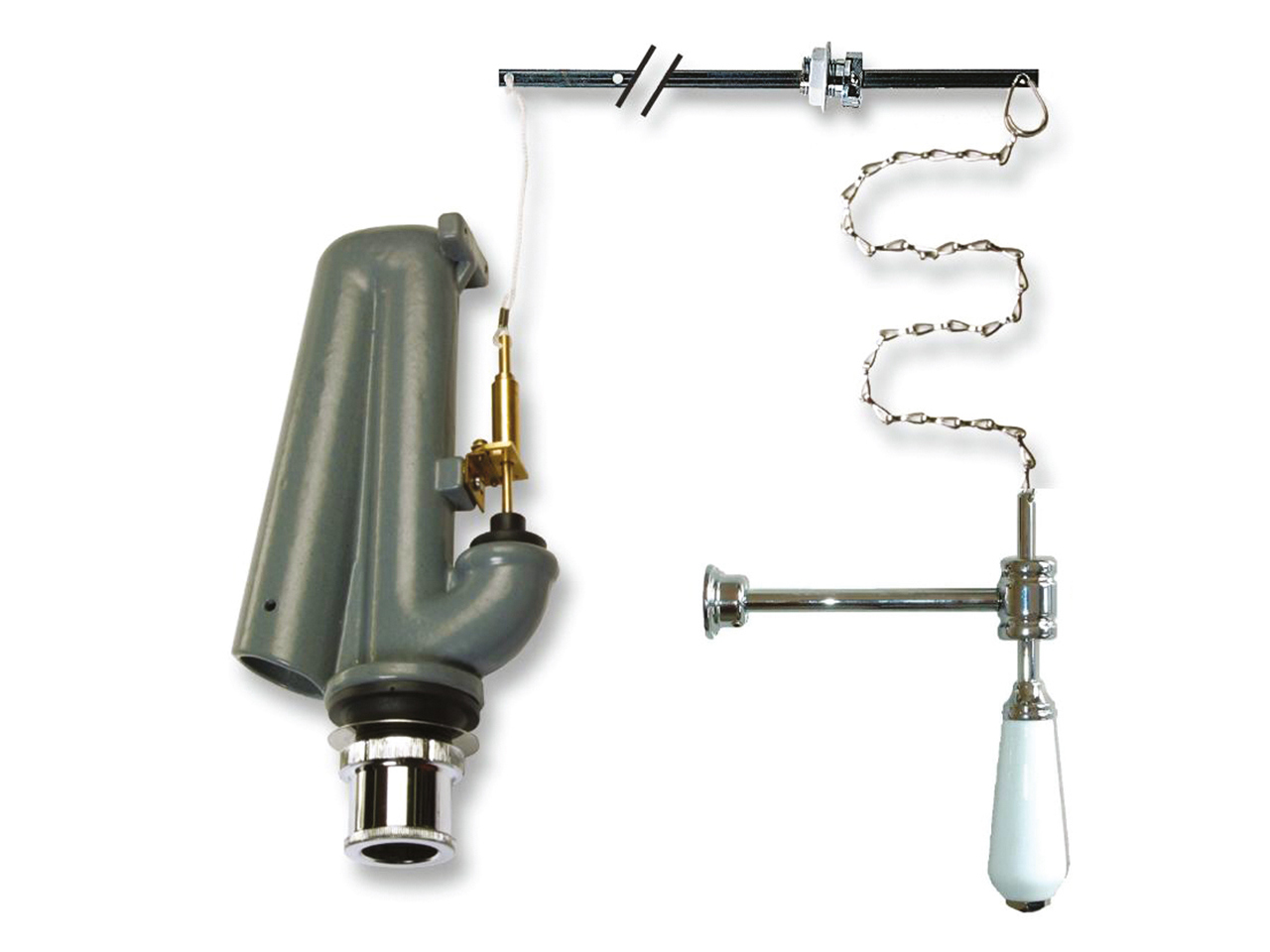 Meccanismo Risciacquo Catis per Cassetta Retro' con Catenella Cromo-59980