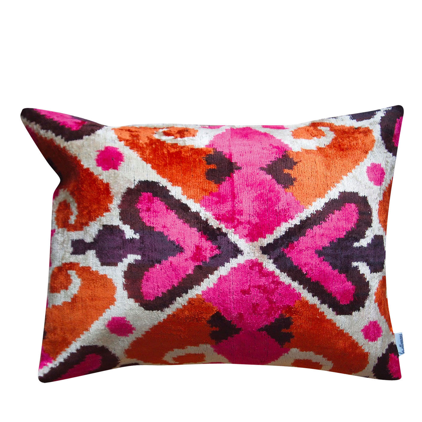 Cuscino in velluto Ikat di seta N. 308