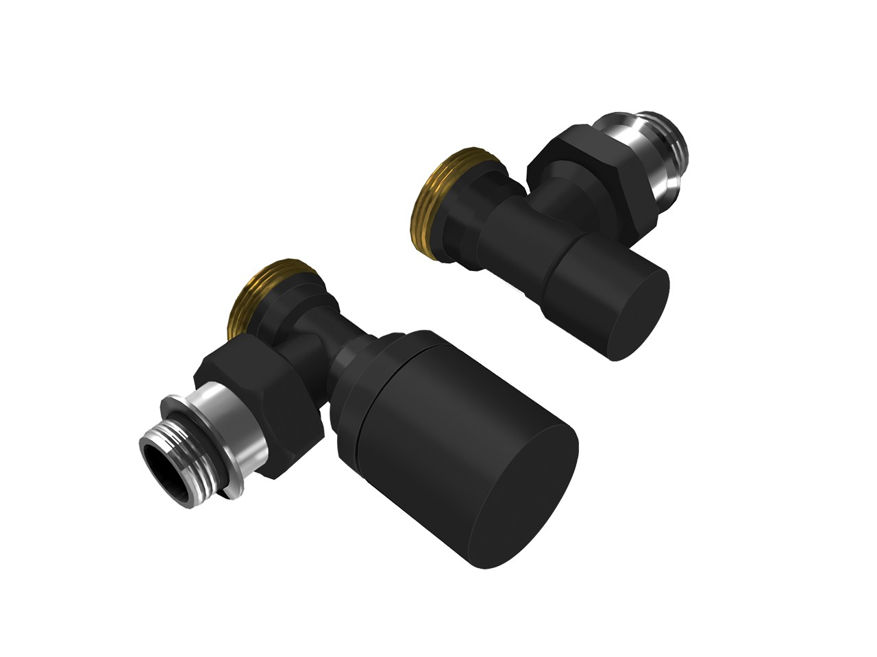 Valvola Termostatizzabile con Detentore Elite Plus Nero Opaco-66641