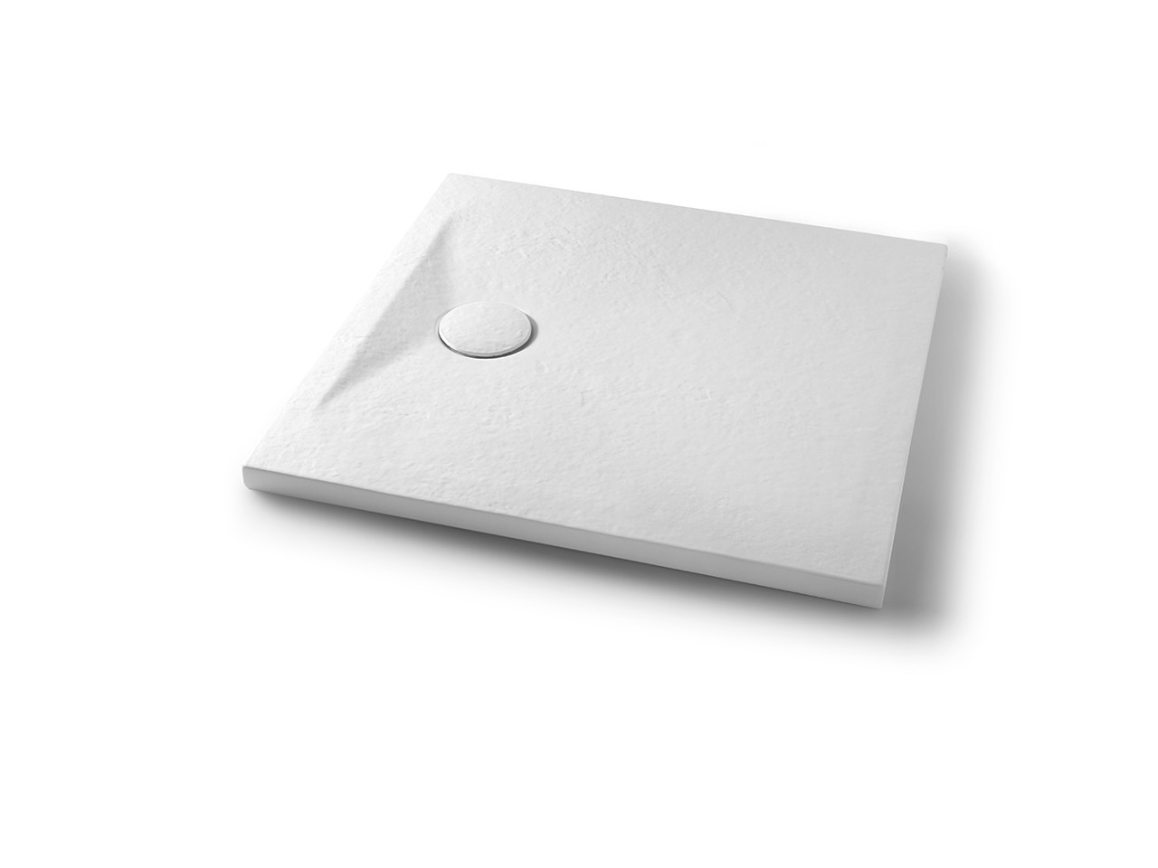 Piatto Doccia Appia Quadrato 80x80 in Ceramica Effetto Pietra Bianco Gesso Opaco-71724