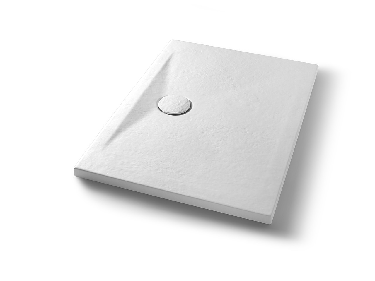 Piatto Doccia Appia Rettangolare 100x70 in Ceramica Effetto Pietra Bianco Gesso Opaco-71727