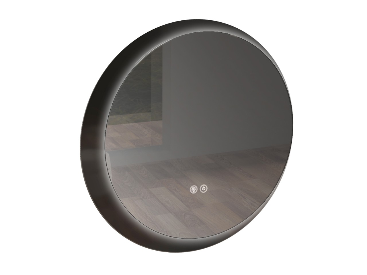 Cornice ATLAS Ø117 in Plexiglass Nera per specchio tondo retroilluminato-75585