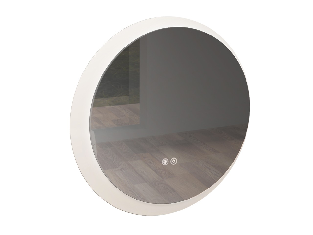 Cornice ATLAS Ø117 in Plexiglass Bianca per specchio tondo retroilluminato-75586