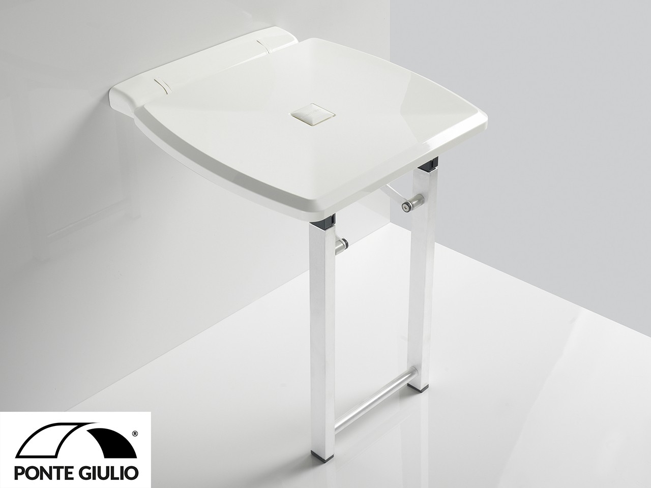 Sedile Doccia Ribaltabile con Gambe Family Bianco-77437