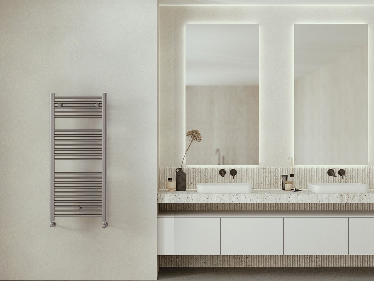 Termoarredo Scaldasalviette Gardenia 50xH111 cm Nickel Spazzolato-77741