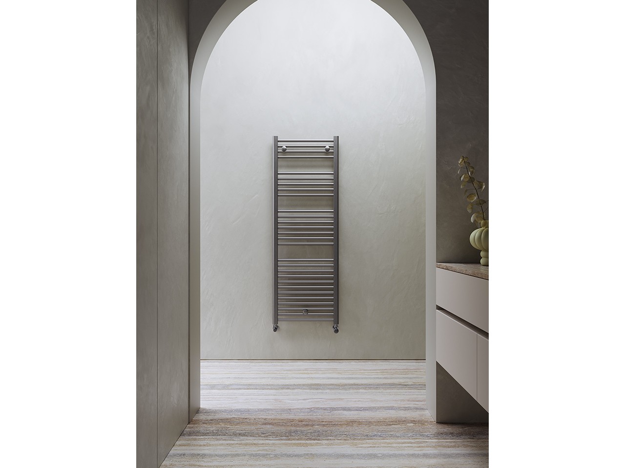 Termoarredo Scaldasalviette Gardenia 50xH142 cm Nickel Spazzolato-77754