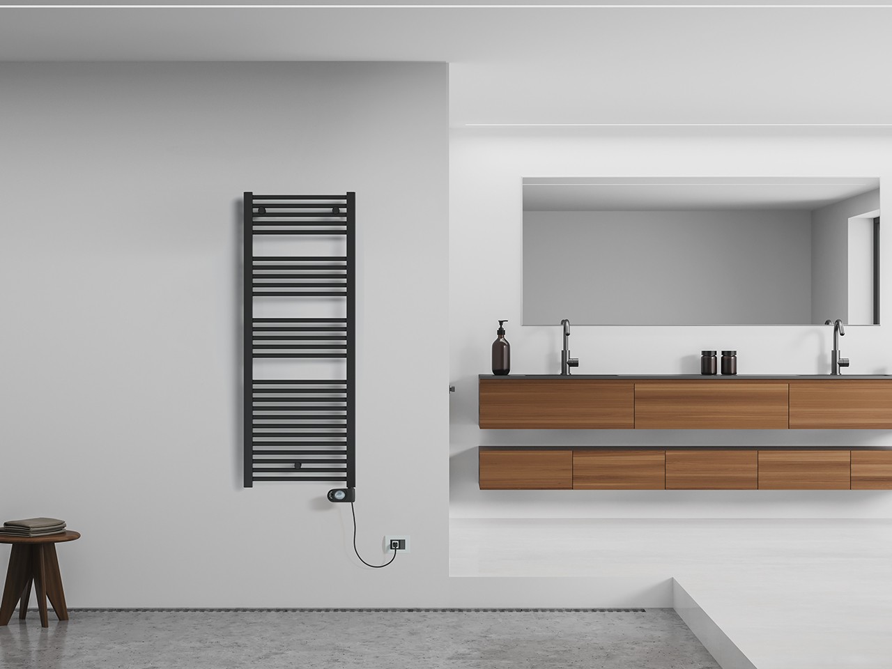 Termoarredo Scaldasalviette Evo Edelweiss 48xH137,5 cm Nero Opaco-77756