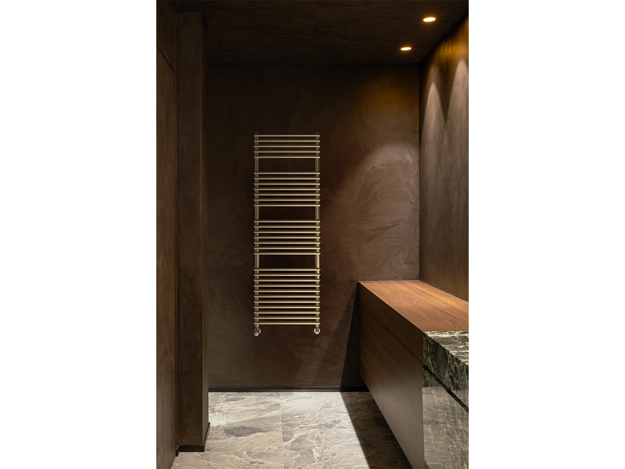 Termoarredo Scaldasalviette Camelia 50xH145 cm Soft-Gold Spazzolato-77759