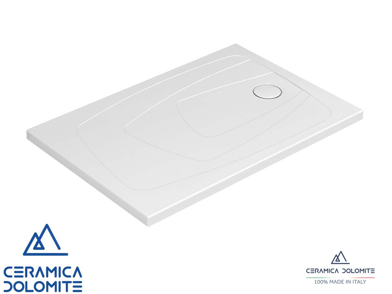 Piatto Doccia Dolomite Oltre 80x120 H4 Scarico a Destra Ceramica Bianco-78774