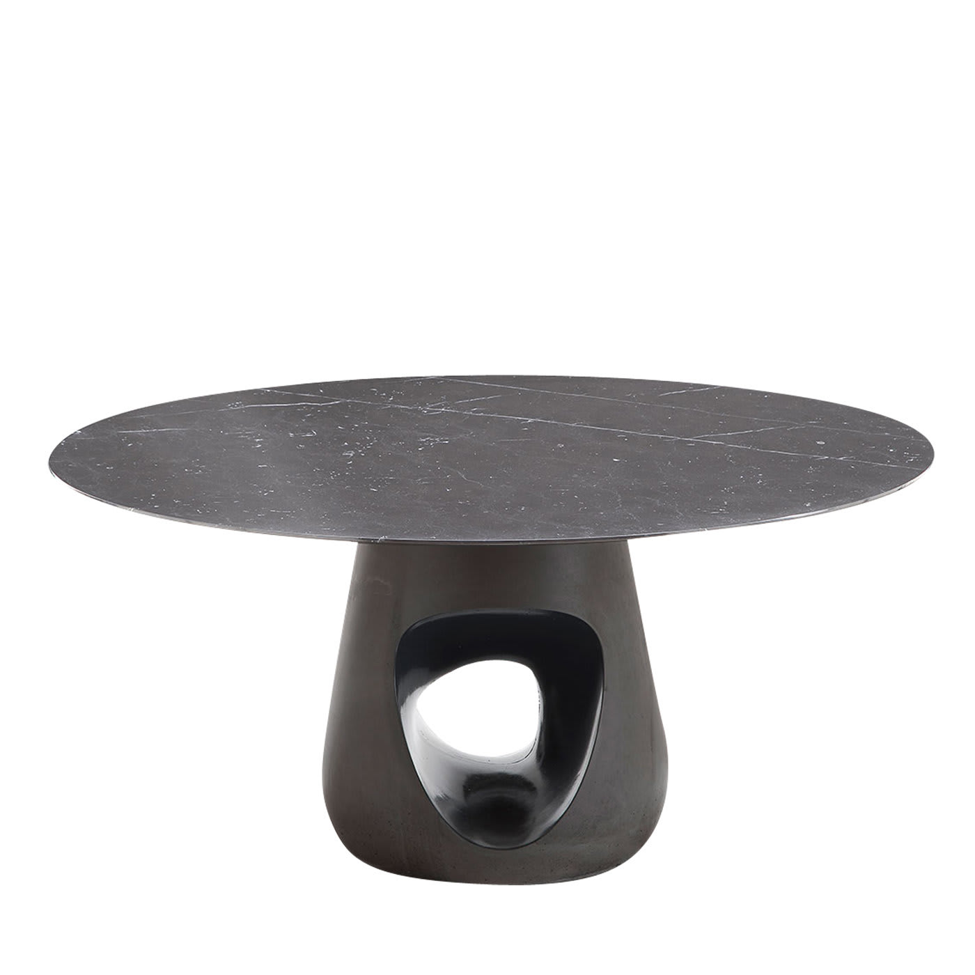 Tavolo da pranzo Barbara con piano in marmo Marquina di Renato Zamberlan