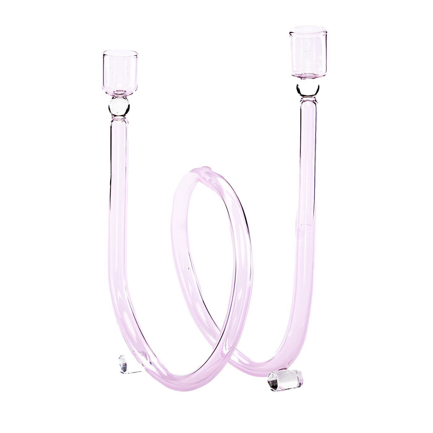 Portacandele in vetro rosa Dolce Vita