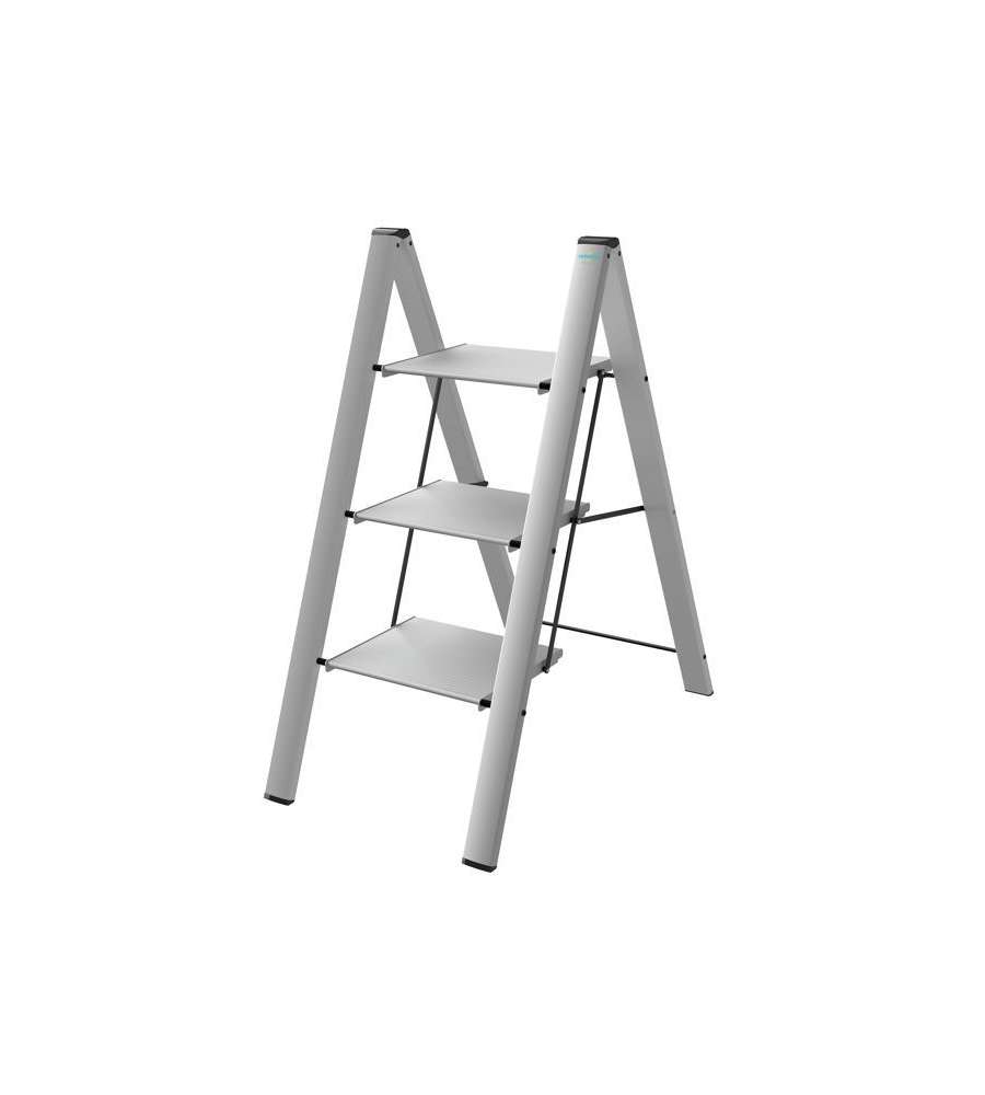 Sgabello Alluminio Leonardo 3 gradini Silver Colombo
