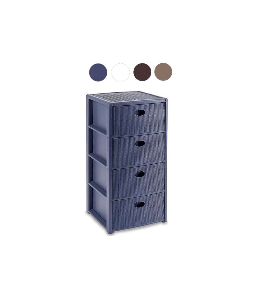 Cassettiera 4 Cassetti 40X40 H 80 Blu Nav Stefanpl