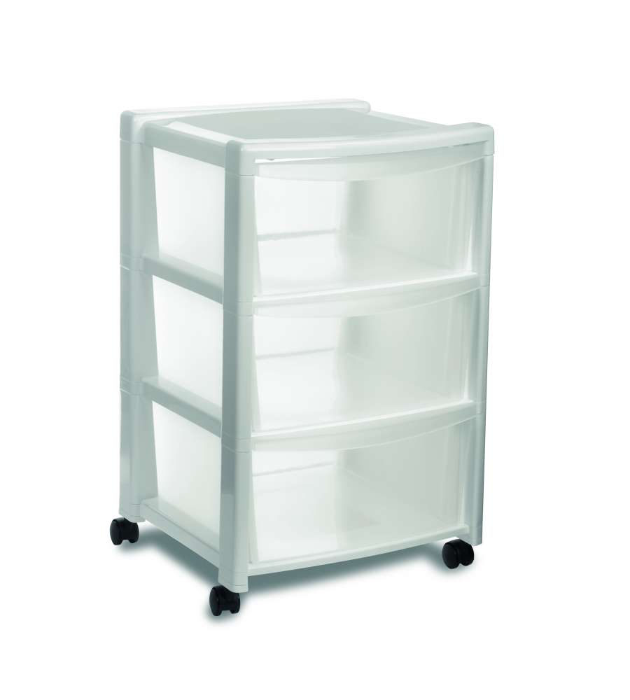 Stefanplast Cassettiera 3 Cassetti Libera Bianca 40x40x63 cm - Pratica e Funzionale