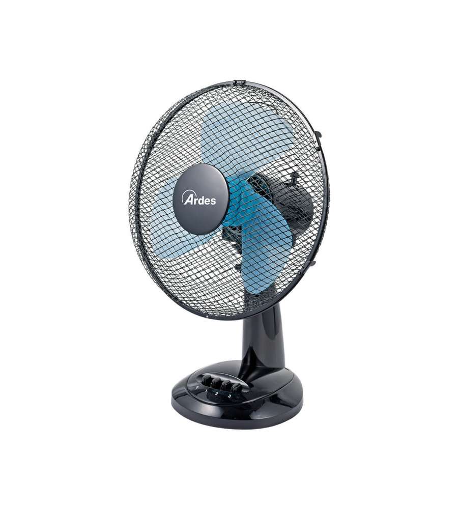 Ardes Ventilatore da Tavolo 40W D.30cm - Nero e Turchese - 3 Velocità