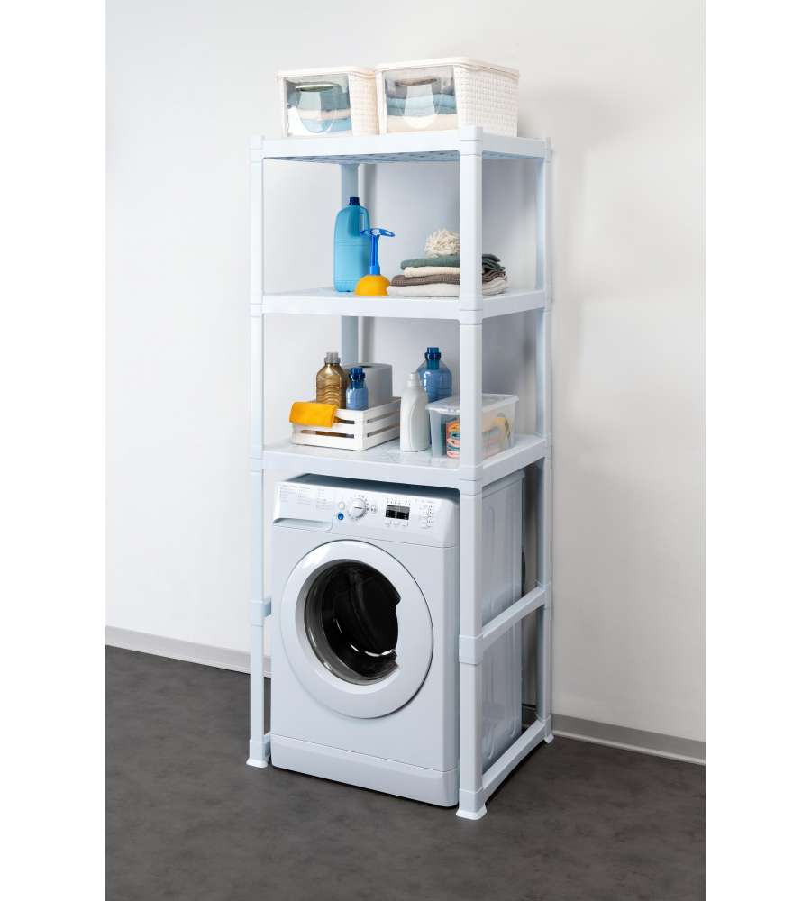 Bama Scaffale 3 Piani - Polipropilene Bianco - 75x60x184 cm - Resistente e Lavabile