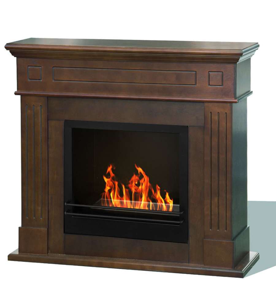 Camino a bioetanolo biocamino da terra Cambridge in legno Marrone 110x36x100h