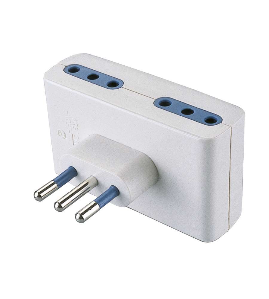 Adattatore con spina 10A 2P + T e 4 Prese 10A 2P + T