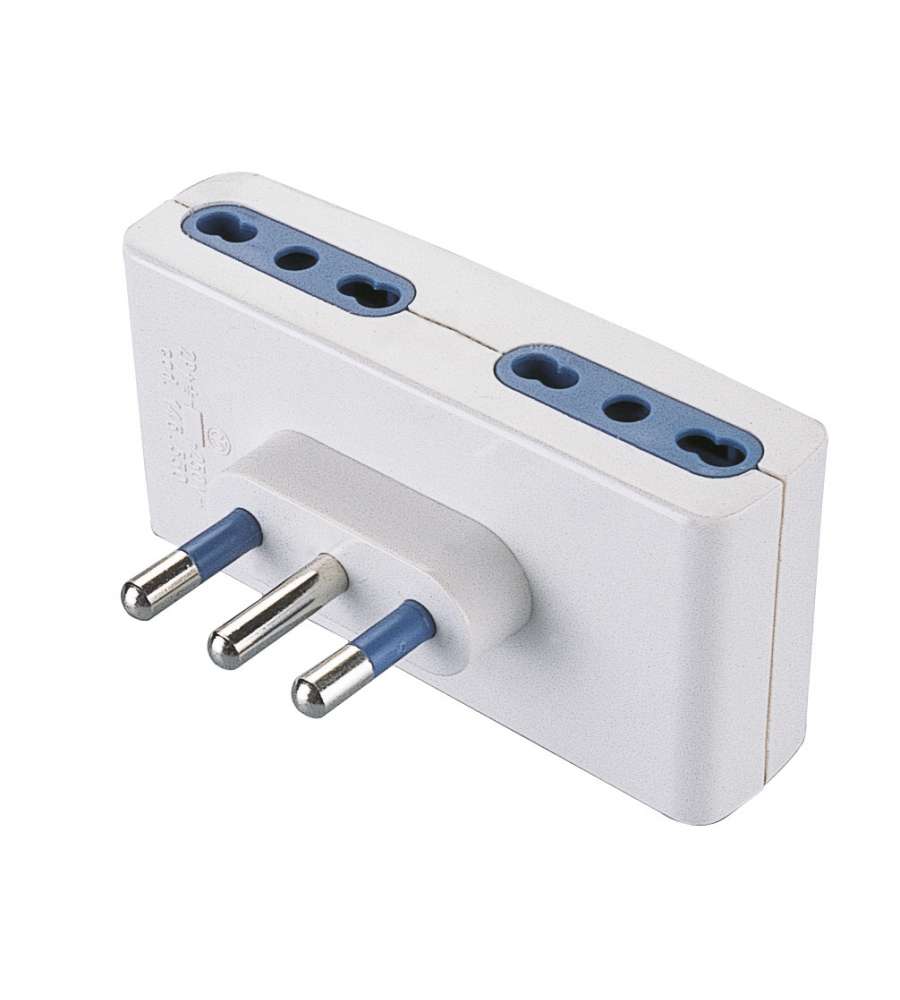 Adattatore con spina 16A 2P + T e 4 Prese bivalenti