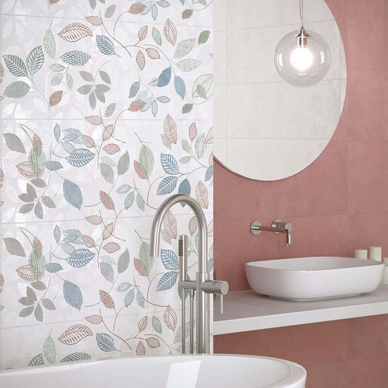 Rivestimento in Ceramica 33.3x100 Decoro Ramage Vibes - Herberia