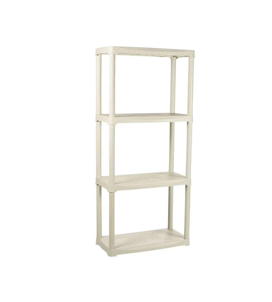 ArtPlast Scaffale 4 Ripiani Ecrù - Facile Montaggio e Resistente - 60x30x133h cm